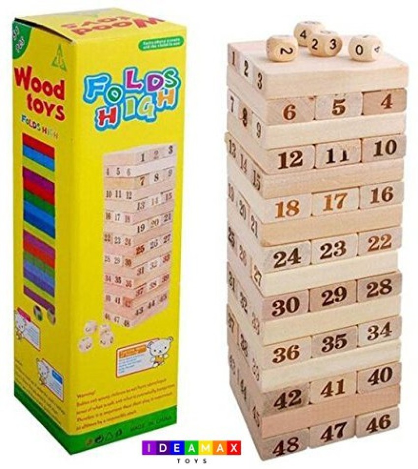 How to play numbered jenga with 4 dice, stack high