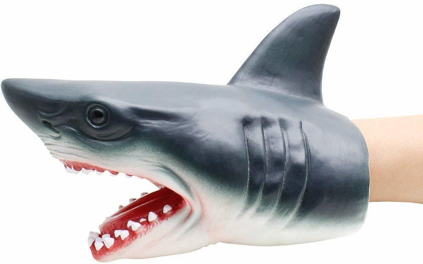 Rubber shark shop hand puppet