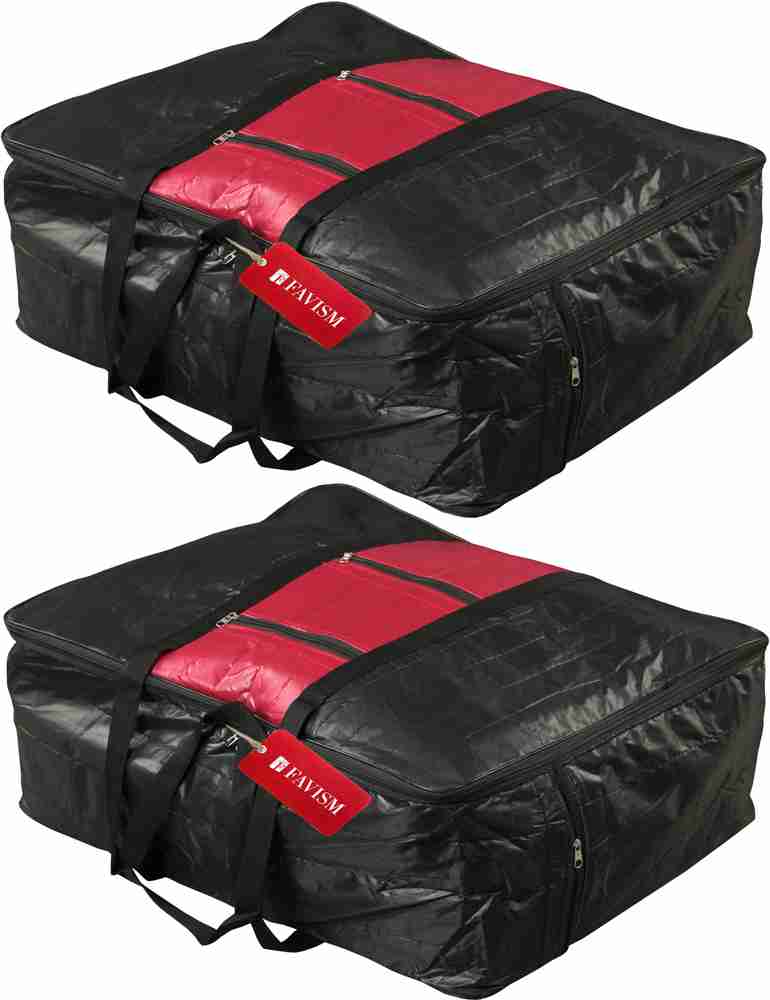 FAVISM Designer Best Quality Big Blanket Cover or Garments Cover or Bedding Bag Combo Pack of 2 Pcs. BBBLACK046 Price in India Buy FAVISM Designer Best Quality Big Blanket Cover or