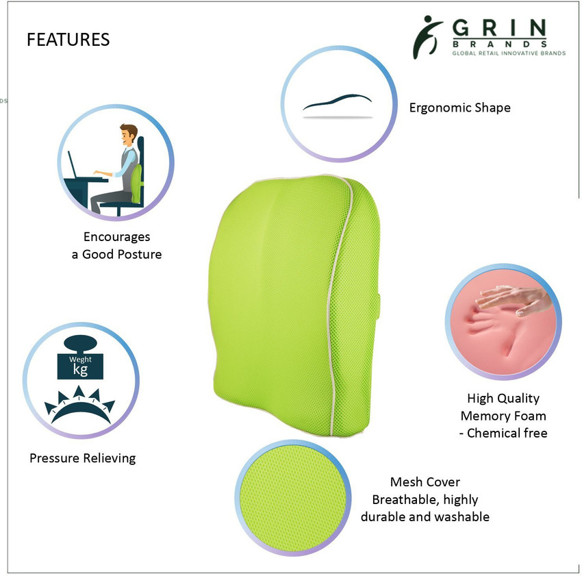 Grin Health Mid Backrest cushion orthopedic back support Back