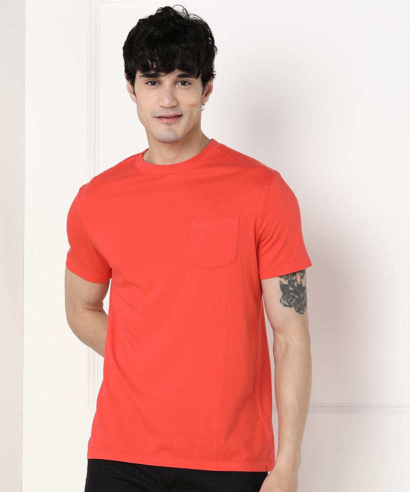 GAP Solid Men Round Neck Orange T Shirt Buy GAP Solid Men Round