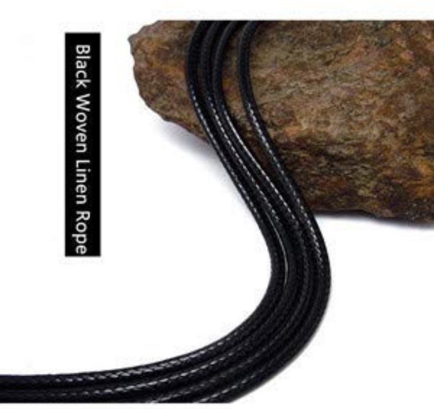 DIY Crafts Black Braided Black Leather Cord Rope Chain Necklace