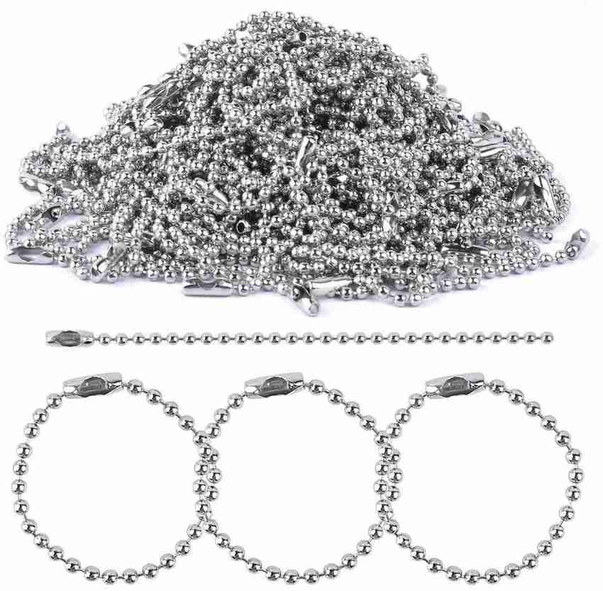 DIY Crafts 150mm Long Bead Connector Clasp 2.4 mm Diameter Ball Chains Keychain Pack of 150 150mm Long Bead Connector Clasp 2.4 mm Diameter Ball Chains Keychain Pack of 150