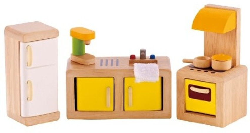 Hape Wooden Doll House Furniture Kitchen Set with Accessories