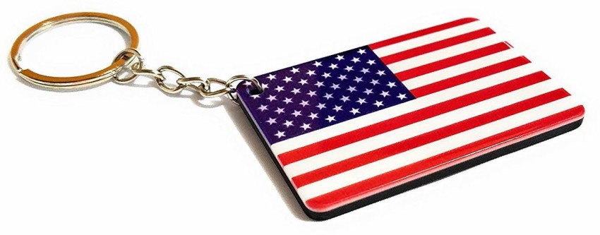 PU Leather USA Flag Car Key Chain, The United States Flags Keychain American Flag Key Ring Key Pendent Keyring for Motorcycles SUV,Temu