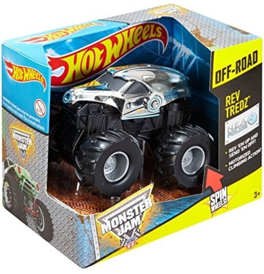 Hot Wheels Monster Trucks 1:43 Scale Rev Tredz Vehicles with Friction Motor  for Kids Ages 3 Years Old & Up