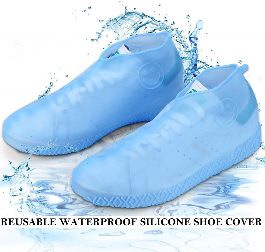 Happy2Buy Silicone waterproof Outdoor shoe cover, Anti Skid, Reusable,  Durable Shoes cover for Men, Women & Kids Silicone Light Blue Toes Shoe  Cover, High Ankle Shoe Cover, Flat Shoe Cover Price in
