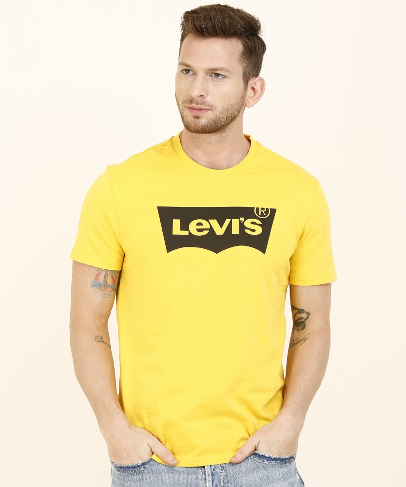 LEVI S Printed Men Round Neck Yellow T Shirt Buy LEVI S Printed