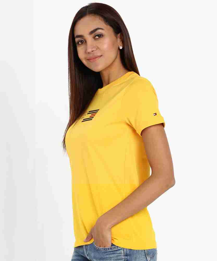 Yellow tommy cheap hilfiger shirt womens