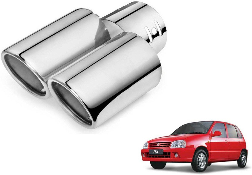 AutoRight Round Twin Pipe Car Exhaust Silencer Tip Chrome For
