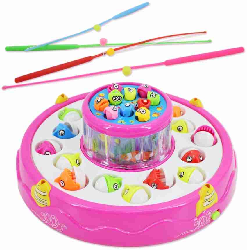 Go Fishing Game Board Playset for Kids with Flashing Lights & 6