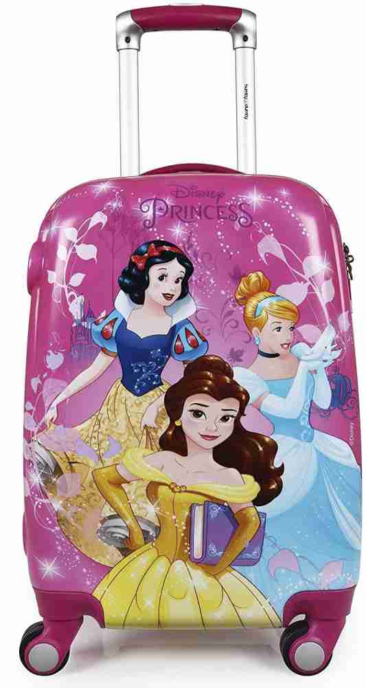 DISNEY Princess Group Pink Polycarbonate Kids Hard Luggage Trolley Travel Tourist International Cabin Suitcase 4 Wheels 18 inch Pink Price in India Flipkart