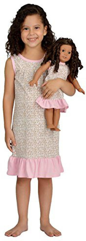 Pink Butterfly Closet Girl and Doll Matching Outfit Clothes Pajama Nightgown Set for Girl Doll Fits American Girl Dolls Size 12 Girl and Doll Matching Outfit Clothes Pajama Nightgown Set for