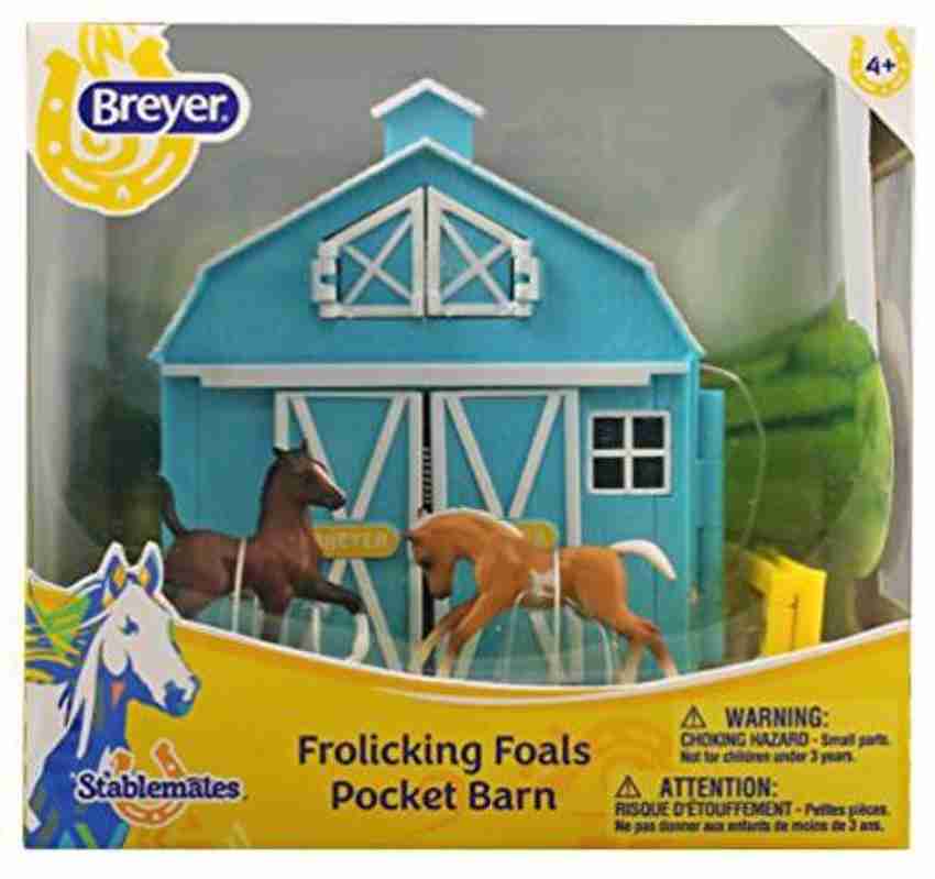 Breyer Stablemates Frolicking Foals Pocket Barn and Horse Play Set