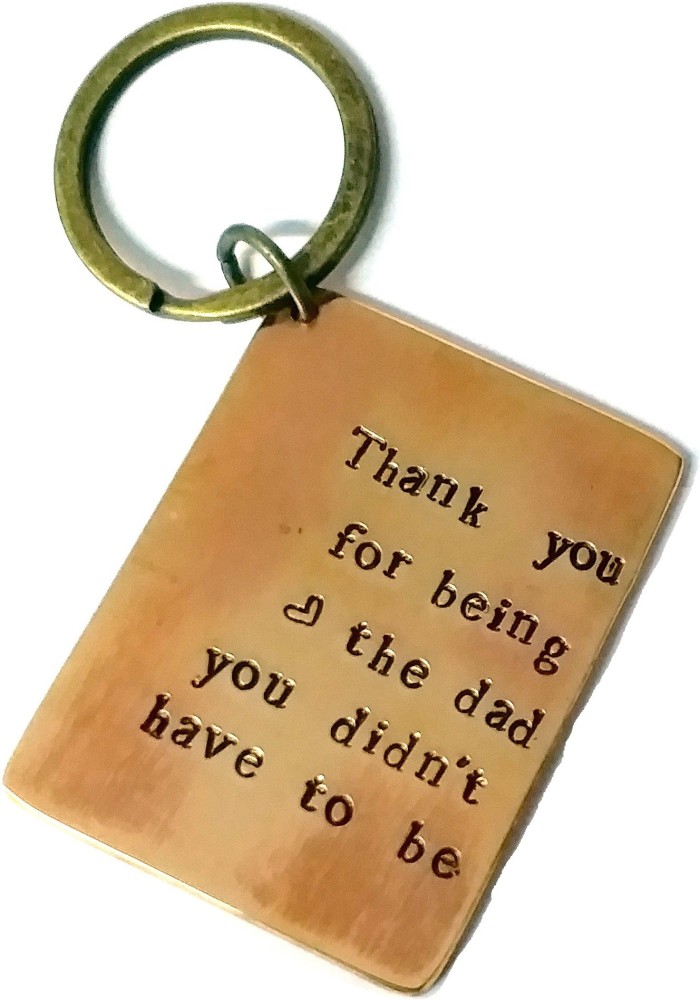 streetsoul Thank You Dad Copper Hand Stamped Key Ring Keychain Key