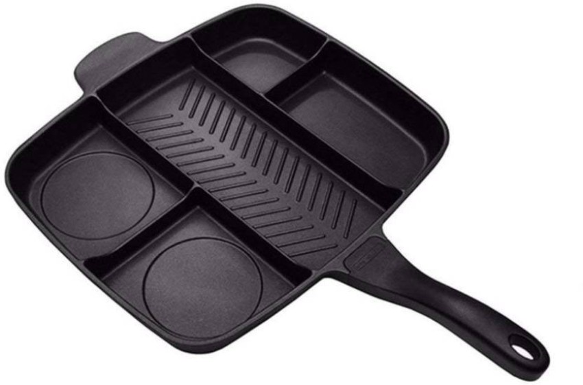 Divided Grill Frying Pan, Pancake Pan, Section Divided Skillet, 4