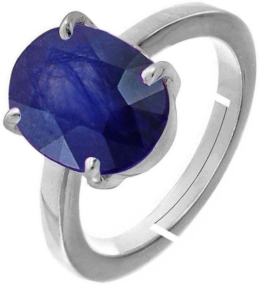 Clean Gems Natural Blue Sapphire Gemstone 5.25 Ratti Or 5 Carat Women  Adjustable Ring Sterling Silver Ring Price In India - Buy Clean Gems  Natural Blue Sapphire Gemstone 5.25 Ratti Or 5