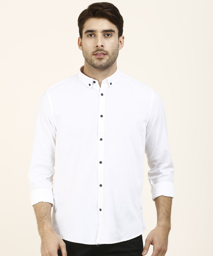Blackberrys Men Solid Casual White Shirt
