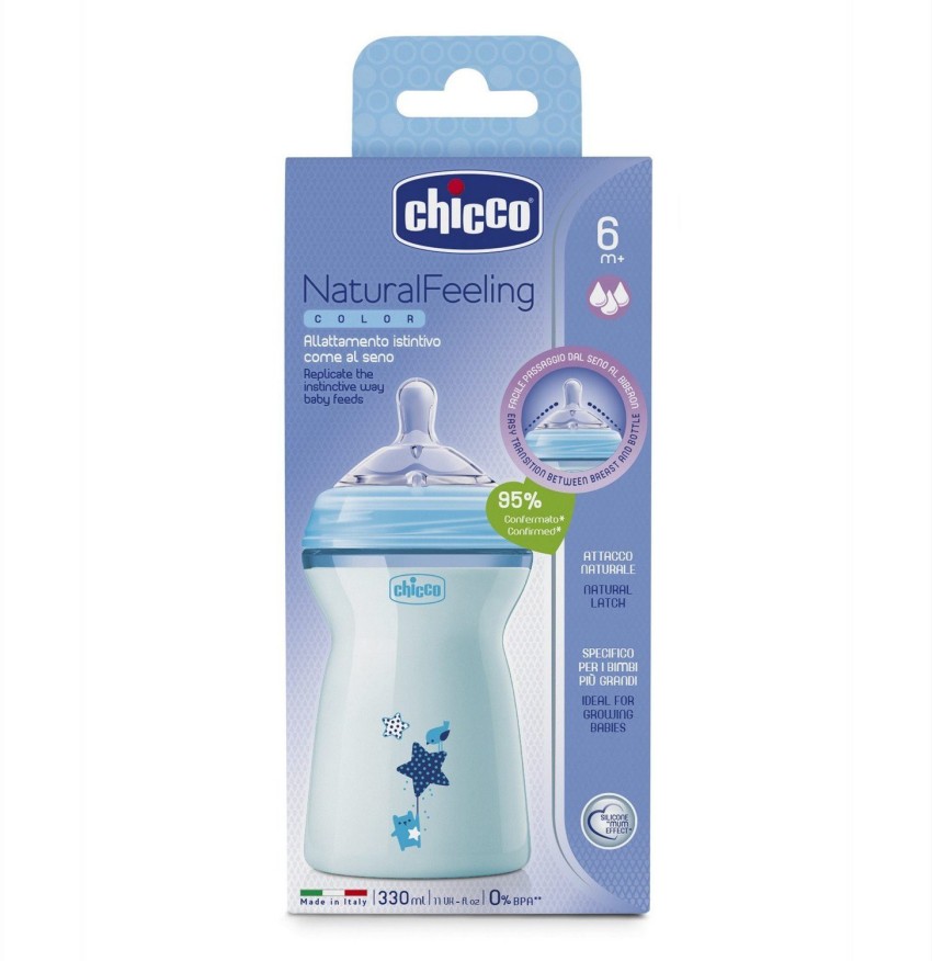 Biberon in gomma Chicco™ 4M biberon blu 330ml 1ud