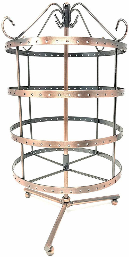 Nemichand Jewels Earrings Display Stand Rotating Display Stand Copper Tone 96 Holes 13.5inch Jewellery Organizer Price in India Buy Nemichand Jewels Earrings Display Stand Rotating Display Stand Coppe...