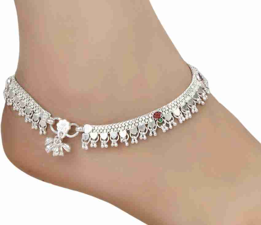 Real silver deals indian anklets