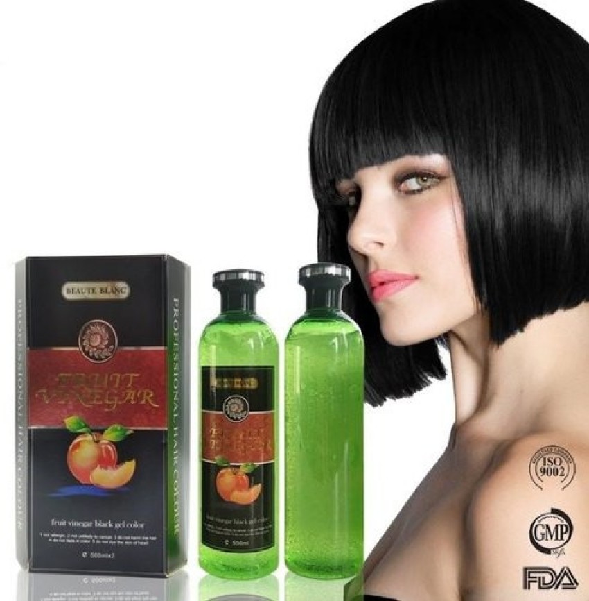 Buy BEAUTE BLANC Fruit Vinegar Gel Hair Color Natural Black Color Dye for  Men Women 500ml x 2 Online at Low Prices in India  Amazonin