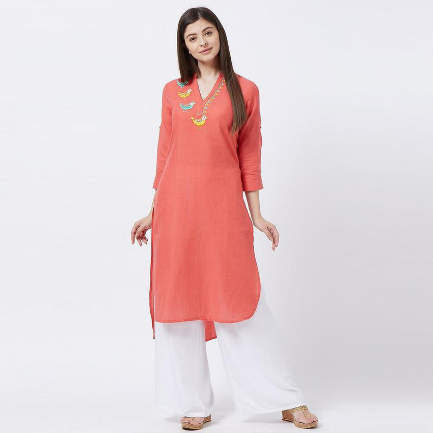 Peachmode Casual Embroidered Women Kurti Buy Peachmode Casual