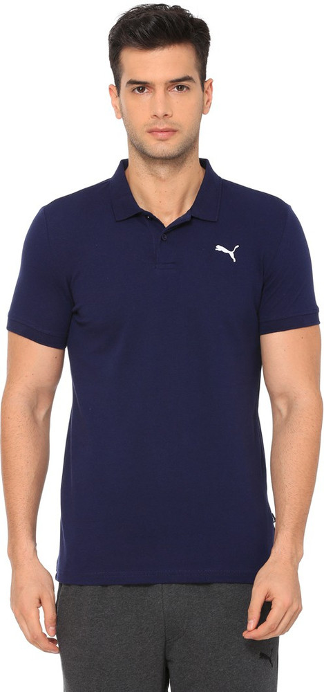PUMA Solid Men Polo Neck Blue T Shirt Buy PUMA Solid Men Polo