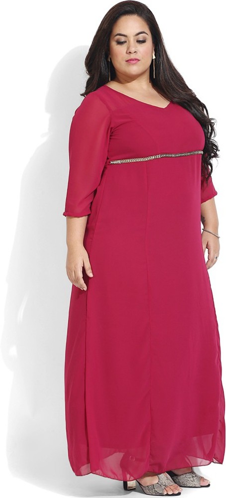 Amydus Women Maxi Pink Dress - Flipkart