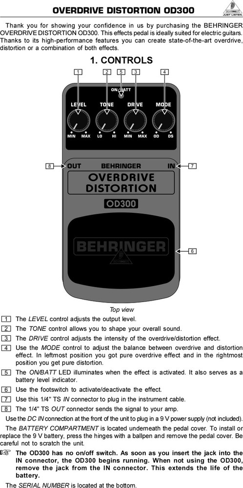 Behringer od300 store