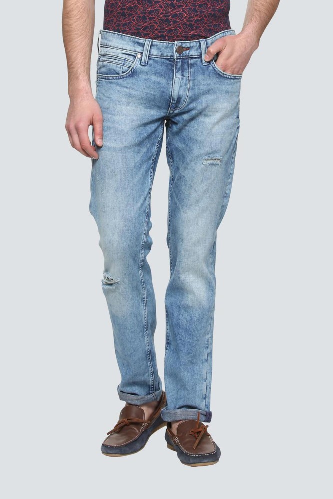 50% OFF on Louis Philippe Jeans Men Blue Matt Slim Fit Low-Rise