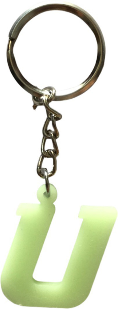 StopShop Glow in The Dark Radium Keychain Letter U Key Chain