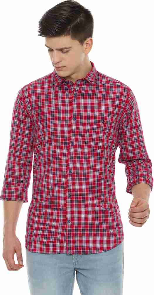 louis philippe red check shirts