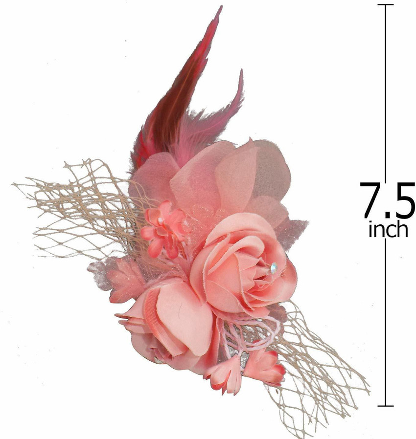 RAAYA Hair Brooch Flower Feather Side Hair Clip For Women And