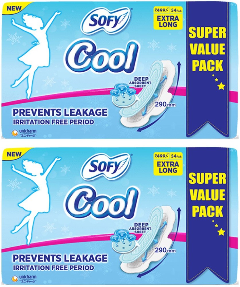 Sofy Cool Extra Long Sanitary Pads 30 Pieces Online - Sofy India