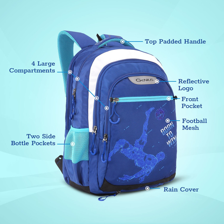 Flipkart GENIUS Striker Blue 19 inch Laptop Backpack