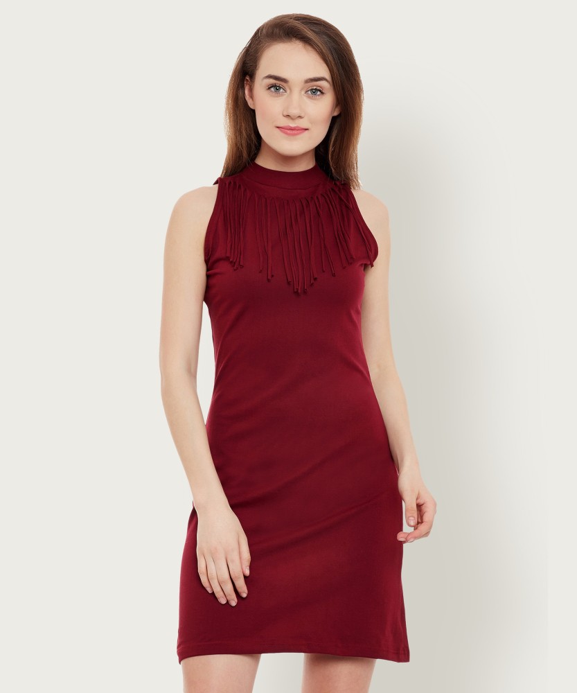 Miss Chase Women Bodycon Maroon Dress Buy Miss Chase Women Bodycon Maroon Dress Online at Best Prices in India Flipkart