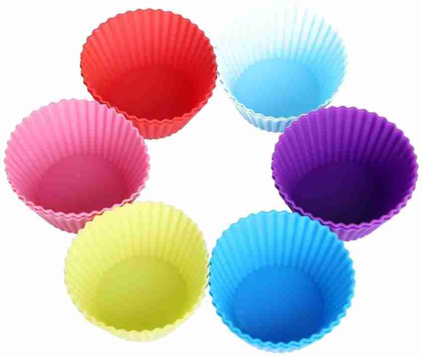 6pcs/set Silicone Cake Mold, Round Muffin Cupcake Baking Molds