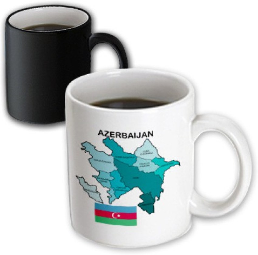 3dRose The flag and map of Azerbaijan with all the economic