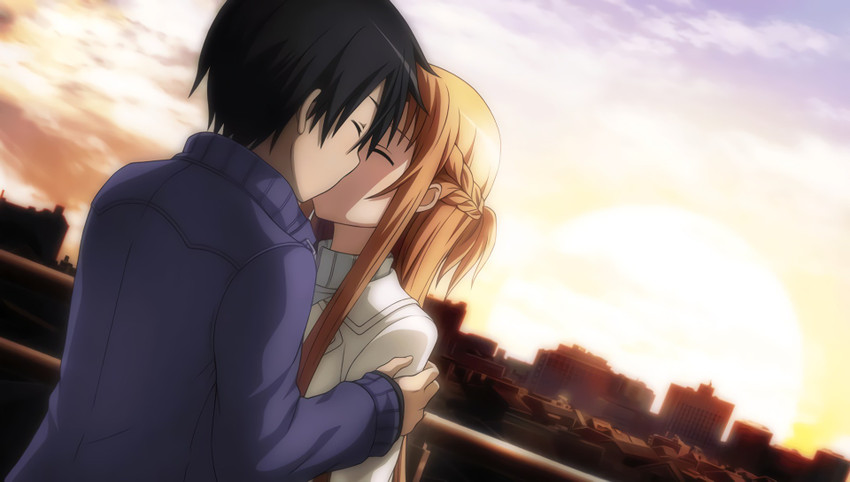 asuna and kirito kiss