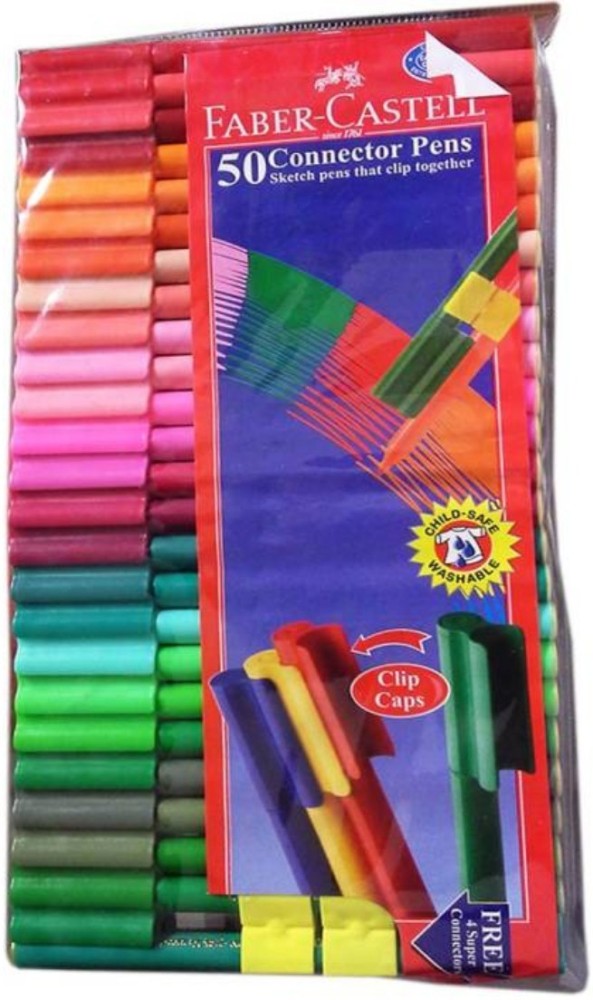 FABER-CASTELL 1584 Child Safe food grade Superfine ink Nib Sketch  Pens with Washable Ink 