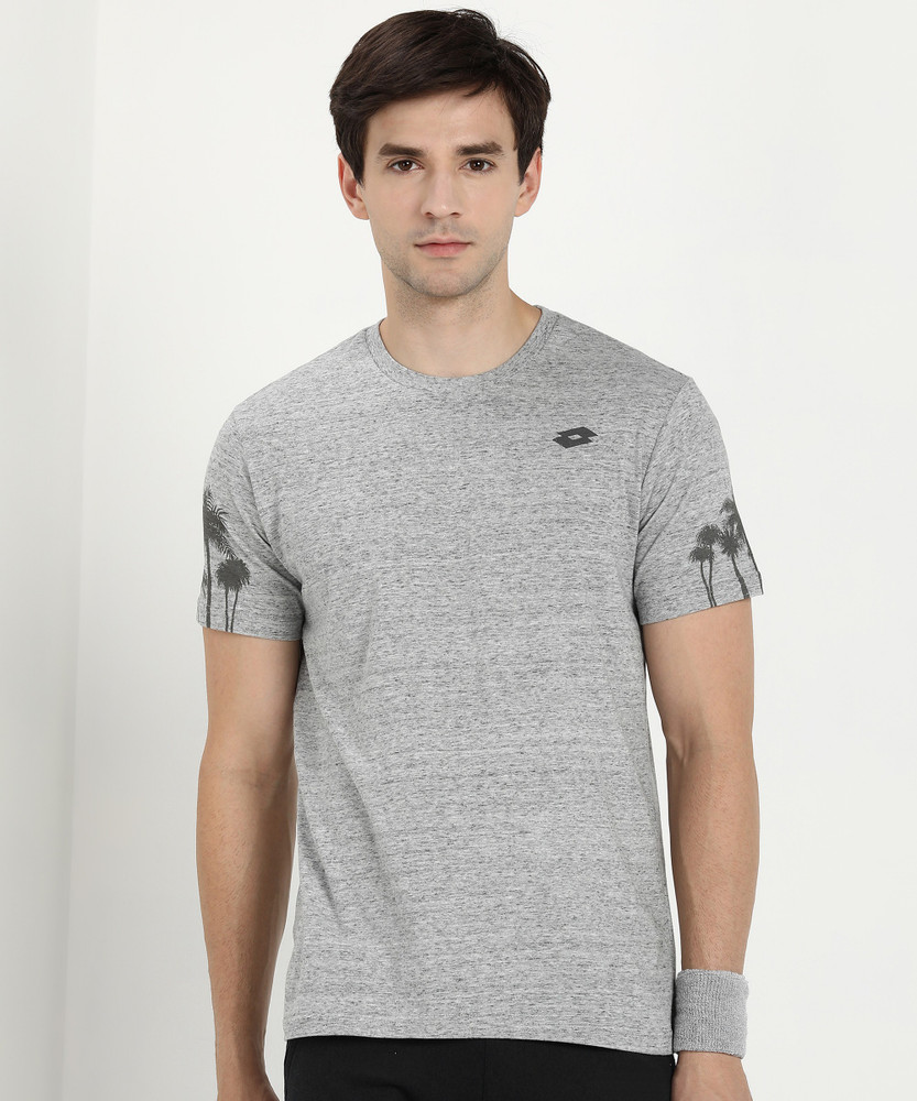 LOTTO Self Design Men Round Neck Grey T-Shirt - Buy LOTTO Self Design Men  Round Neck Grey T-Shirt Online at Best Prices in India | Flipkart.com