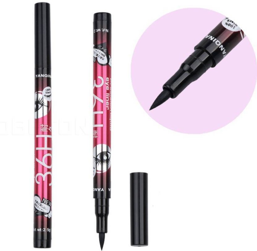 Sensational YANQINA 36H Deep Black water Proof  Long Lasting  Non  Transfer Sketch Eyeliner Pack of 3  6 Pc COOL perfect Eye  Lip liner pack  of 6  total 9 Items