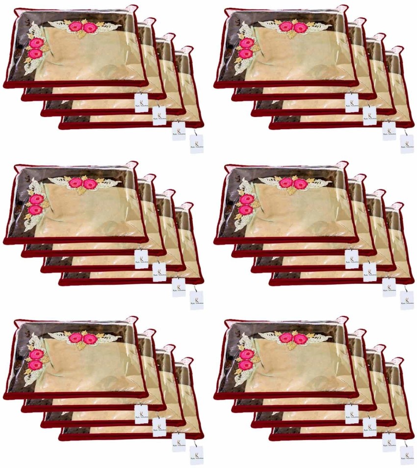 KUBER INDUSTRIES Saree cover Designer 3 Piece Non Woven Fabric Saree Cover  Set with Transparent Window CTKTC023700 Price in India - Buy KUBER  INDUSTRIES Saree cover Designer 3 Piece Non Woven Fabric