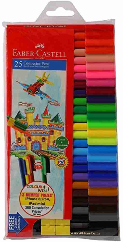 Faber-Castell Connector Pens Sketch Pens - Pack of 25 (Assorted) - India