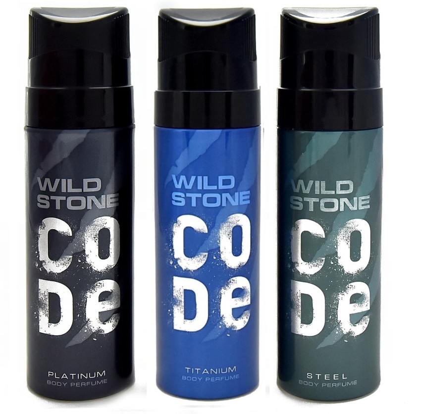 Wild Stone Code Platinum, Steel & Titanium Combo Perfume Body Spray - For  Men