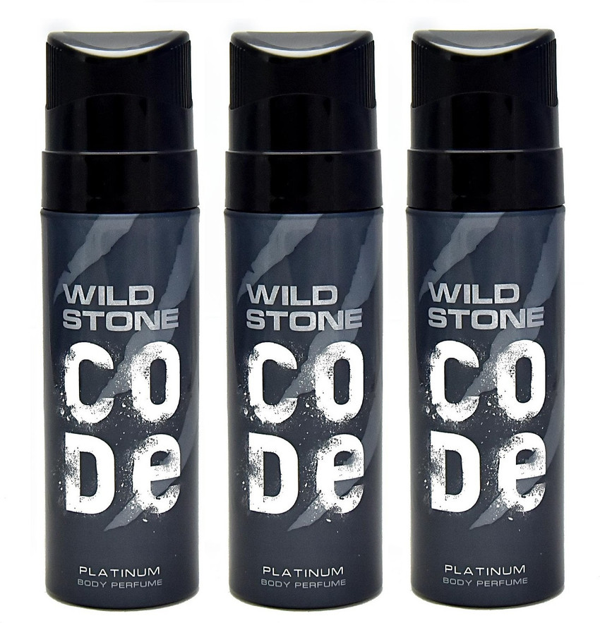 Wild Stone Code Platinum Perfume Body Spray Pack of 3 Combo 120ML