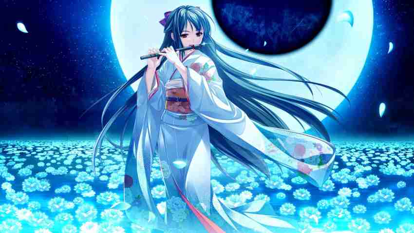 Athah Anime Tsukumo No Kanade Traditional Costume Night Moon