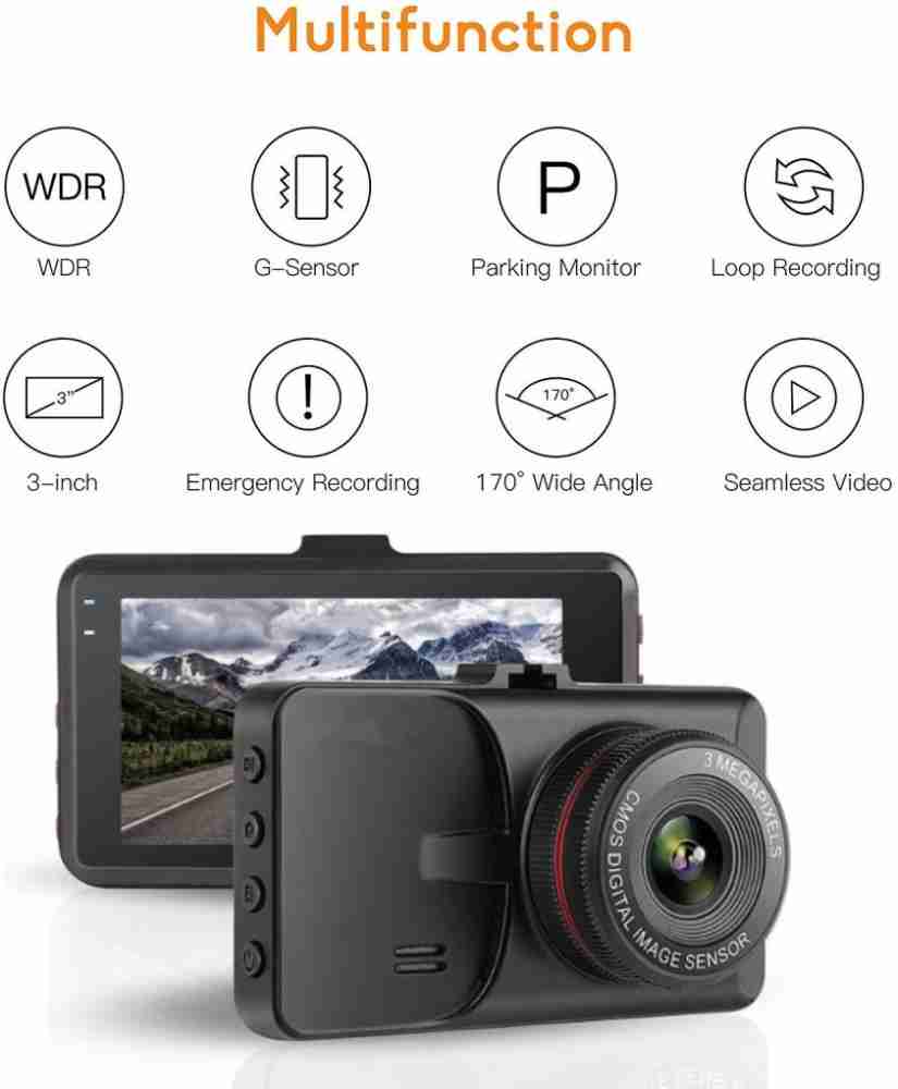 Techlife Solutions Dashcam without GPS 170 degree Interior 170