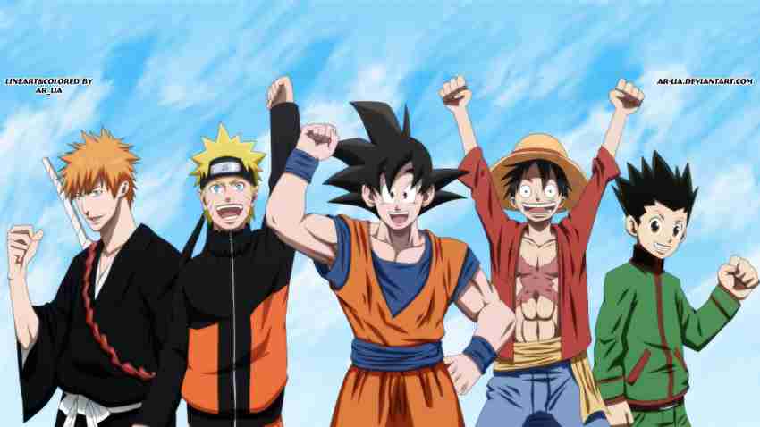 Athah Anime Crossover Naruto Uzumaki Monkey D. Luffy Ichigo 